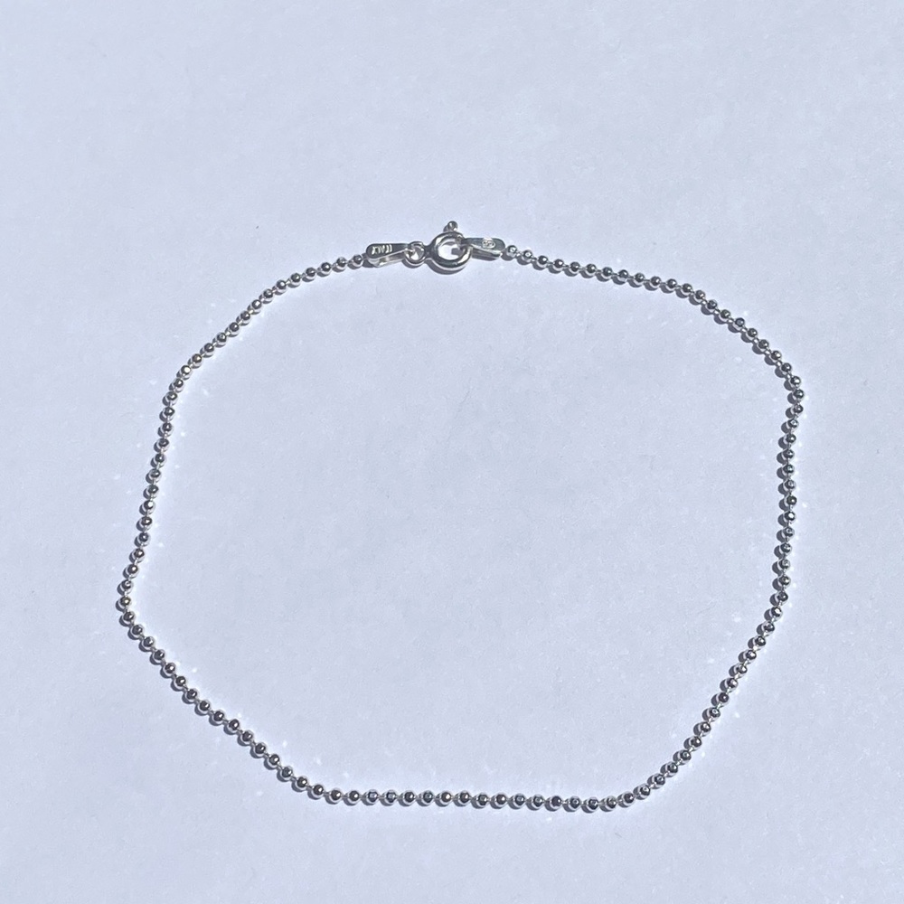 925 silver bead link anklet✨